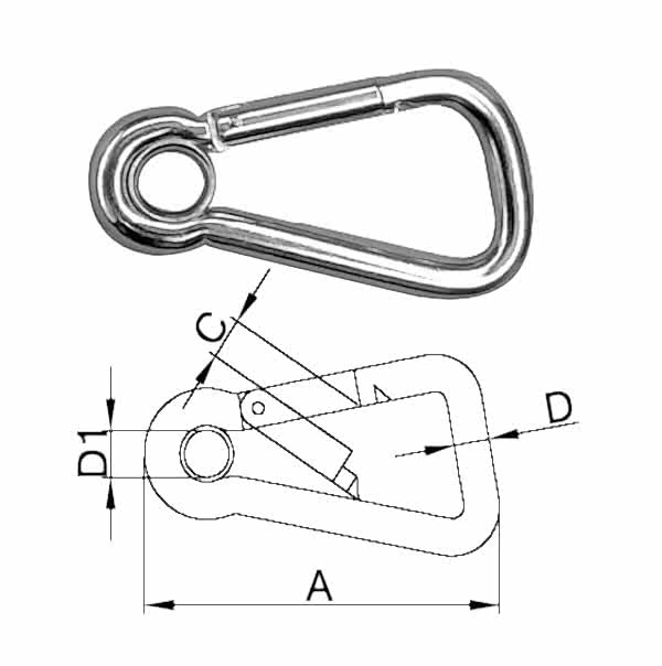 GENİŞ AÇILI KARABİNA, GÖZLÜ 8X80MM