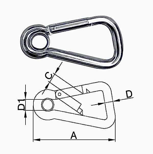 GENİŞ AÇILI KARABİNA, GÖZLÜ 10X100MM
