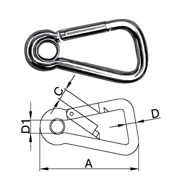 GENİŞ AÇILI KARABİNA, GÖZLÜ 11X120MM