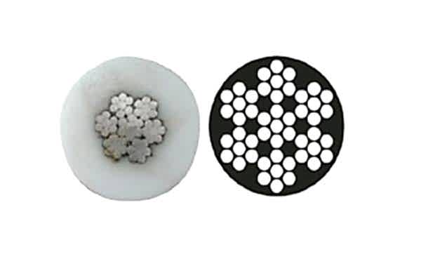 PASLANMAZ ÇELİK İZOLELİ HALAT, 4x8MM, 7x7, AISI316