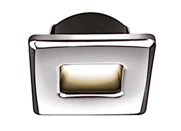 Ember Led Merdiven Lambası Mavi Kare, parlak krom 45x45 mm