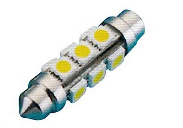 Led sofit ampul 12 ledli 12v24v 10x44mm