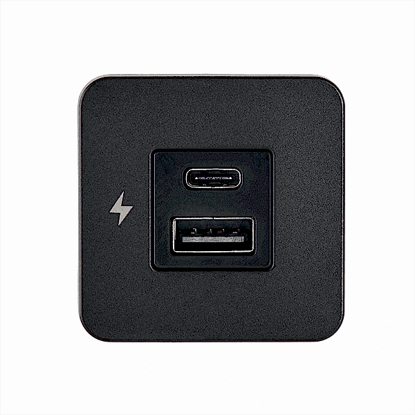 TILE-USB-A/USB-C ŞARJ SOKETİ, SİYAH ÇERÇEVE