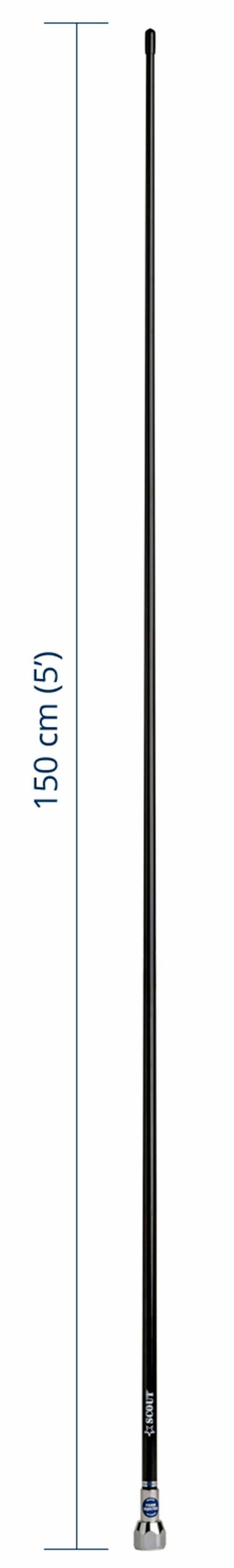 Scout Quick 2 Vhf Anteni Fiberglass 1.5 Metre Siyah