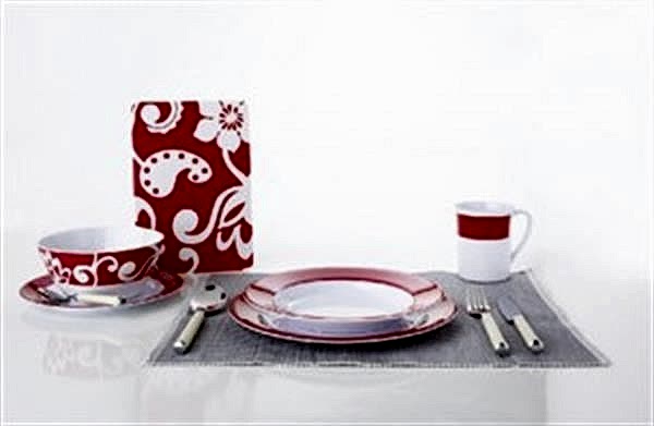 High-Line Sierra Red, 20 parça melamin yemek takımı