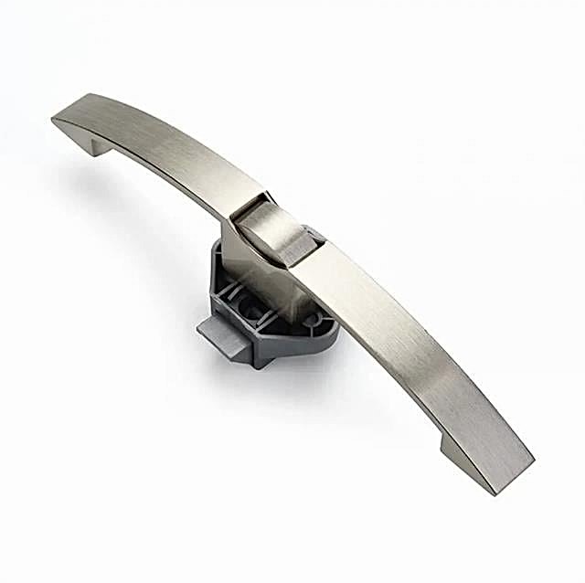 Babarvy Bas Aç Kulplu Ortadan Bas Aç 16 cm Dolap/Çekmece Kilidi (Satin Nikel)