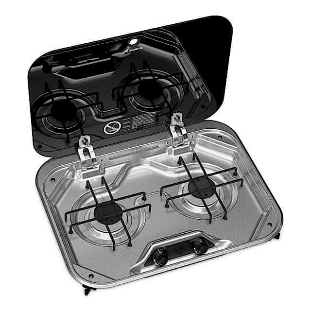 Dometic PI8022 İki Gözlü Gazlı Ocak Cam Kapaklı 480x370 mm