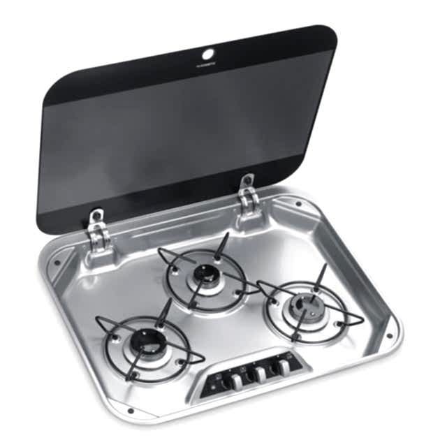 Dometic HBG 3440 Üç Gözlü Gazlı Ocak Cam Kapaklı 560x440 mm