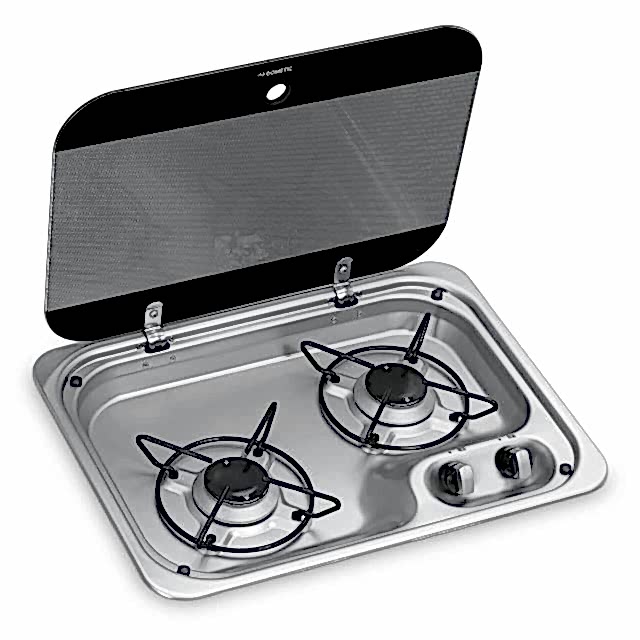 Dometic HBG 2335 İki Gözlü Gazlı Ocak Cam Kapaklı 460x335 mm