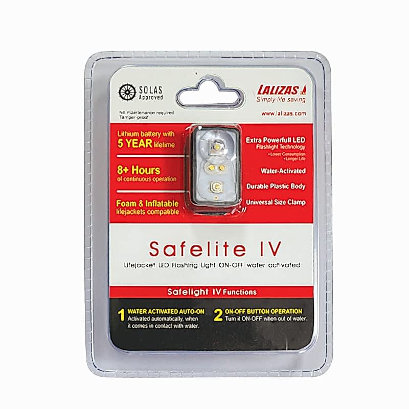 LALIZAS Lifejacket LED flashing light "Safelite  IV" ON-OFF water activated, SOLAS/MED/USCG-MER/TC(B
