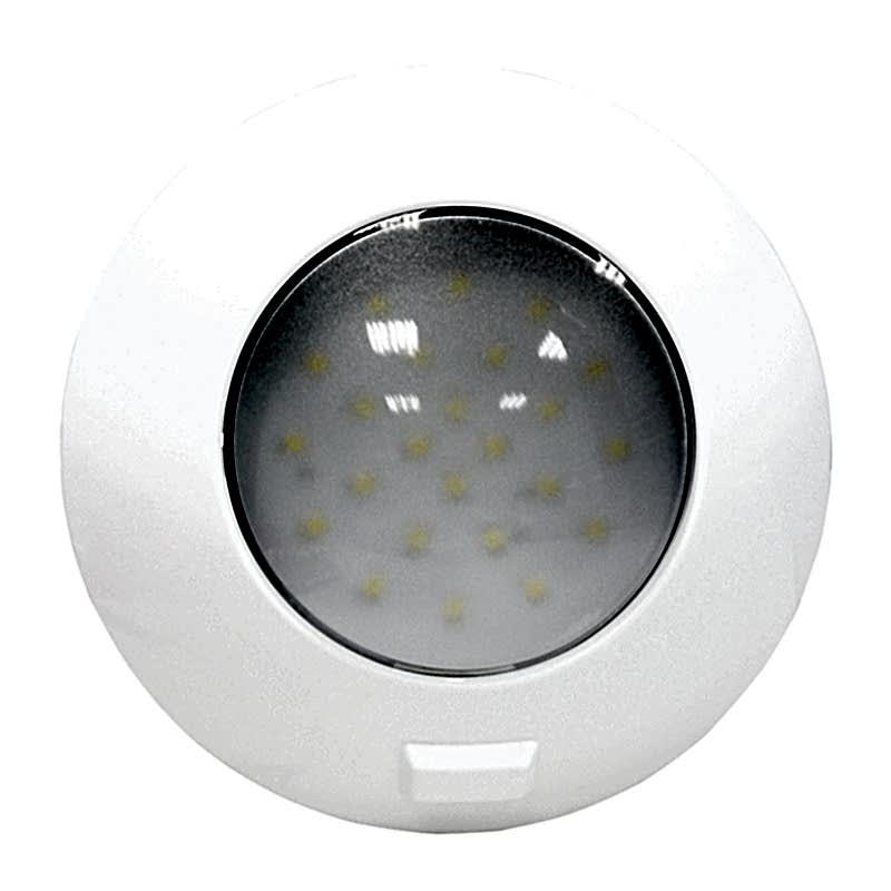 Aqua LED'li Tavan Lambası, yuvarlak, beyaz, anahtarlı, 4.8W, 12&24V Multivolt DC