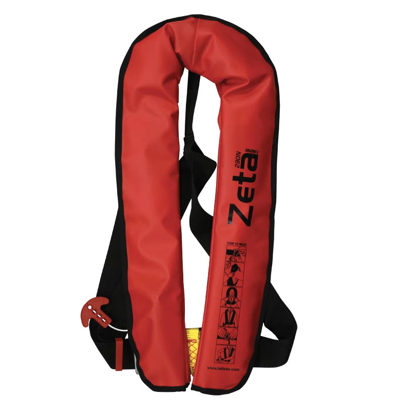 ZETA WORK VEST.ÇALIŞMA YELEĞI.OTOMATIK.YETİŞKİN 290N,ISO 12402-2, DAYANIKLI KIRMIZI PVC DIŞ KAP.