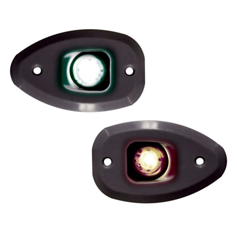 MICRO LED 12 İskele&Sancak 112.5° Feneri,Yüzey mon., Set, Beyaz Göv.,delikli