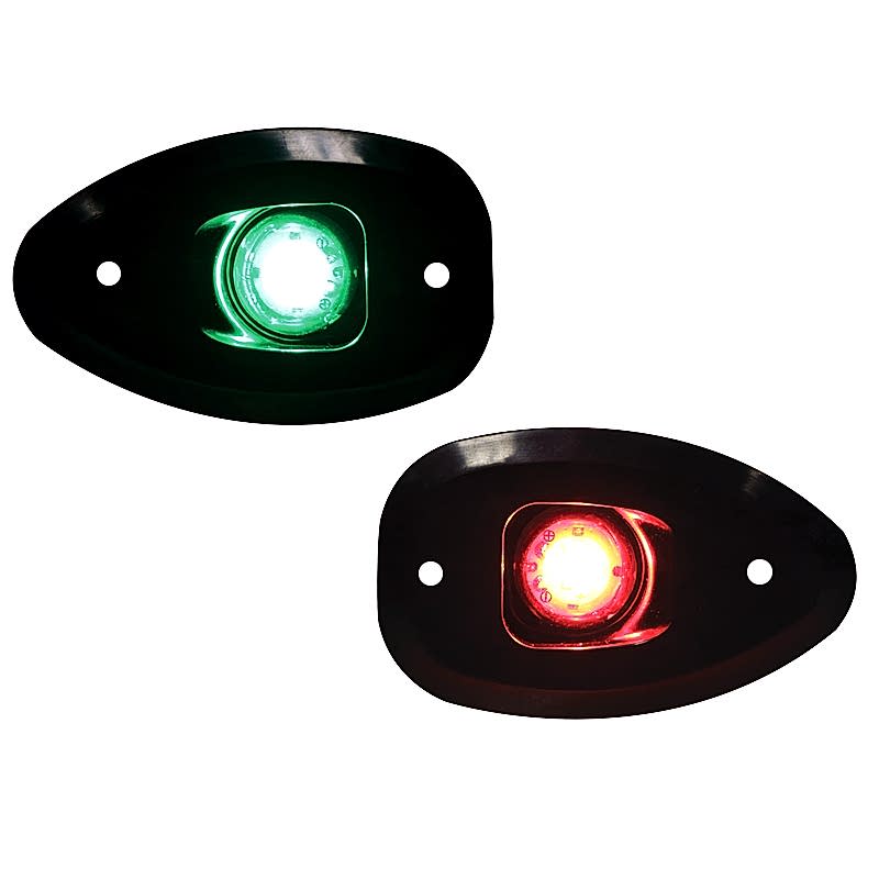 MICRO LED 12 İskele&Sancak 112.5° Feneri, Set, Yüzey mon.,Siyah Göv.,delikli