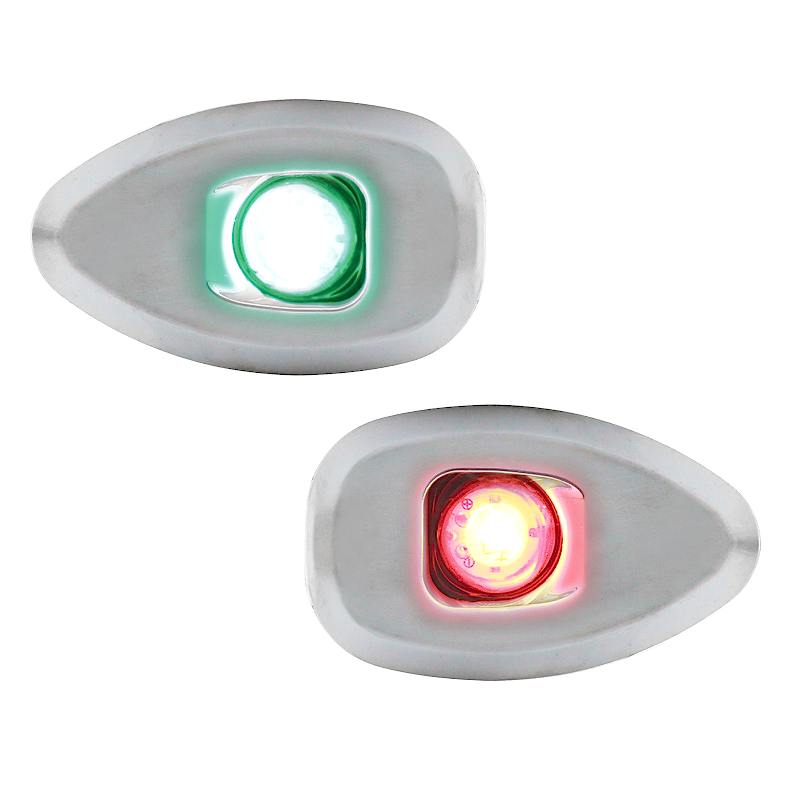 MICRO LED 12 İskele&Sancak 112.5° Feneri, Set, Yüzey mon.,Krom G.,deliksiz
