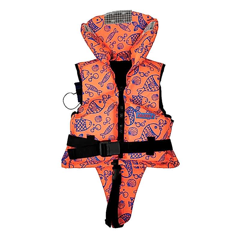 LALIZAS Lifejacket, 100N, ISO, Baby, 3-10kg, Fluo Orange w/Aquatic Pattern