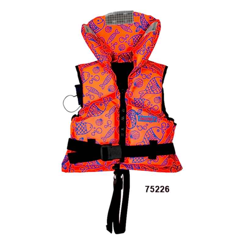 LALIZAS Lifejacket, 100N, ISO, Child, 30-40kg, Fluo Orange w/Aquatic Pattern