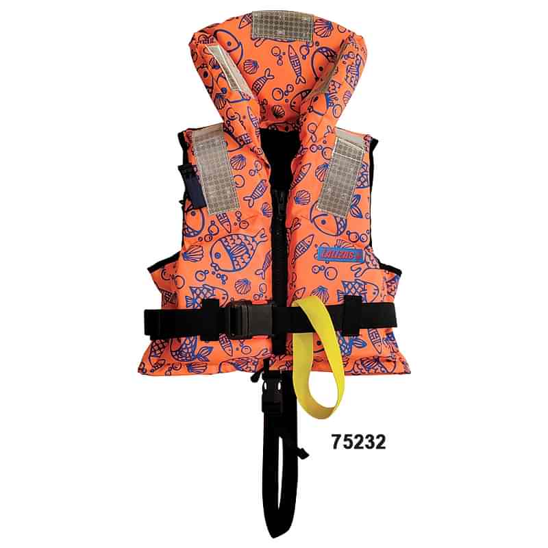 LALIZAS Lifejacket, 150N, ISO, Child, 30-40kg, Fluo Orange w/Aquatic Pattern