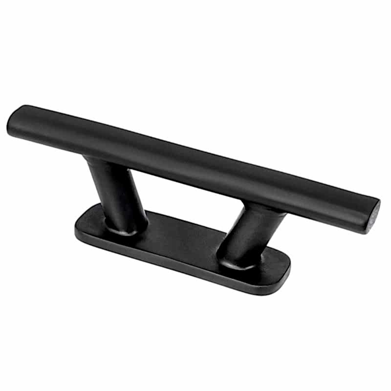 Cleat, Inox 316, L150mm, H45mm, Thread 8mm (6''), Black