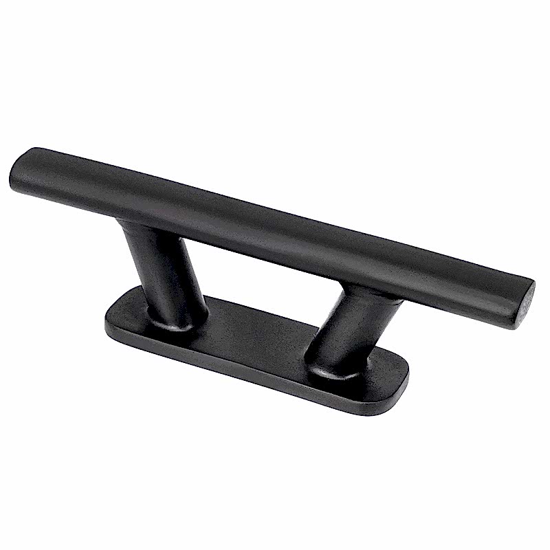 Cleat, Inox 316, L205mm, H55mm, Thread 10mm (8''), Black