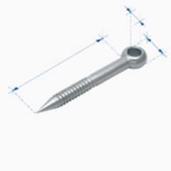 Gözlü Ağaç Vidası, Inox 316,10x80Mm