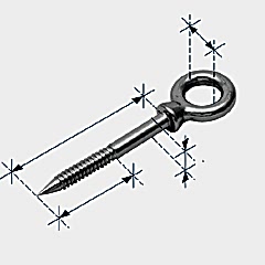 Gözlü Ağaç Vidası, Inox 316, 6x40Mm