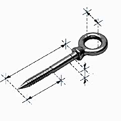 Gözlü Ağaç Vidası, Inox 316, 6x100Mm
