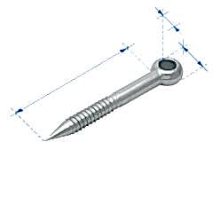 Gözlü Ağaç Vidası, Inox 316, 6x60Mm